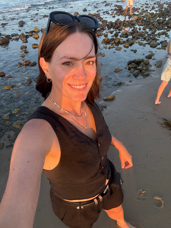 woman taking selfie photo at the beach