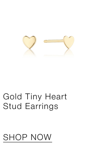 Gold Tiny Heart Stud Earrings