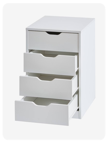 Kinderzimmer Schubladenelement, 4 Schubladen - weiß
