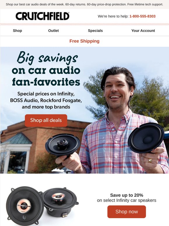 BIG deals on Infinity, BOSS Audio, Rockford Fosgate, and more top brands