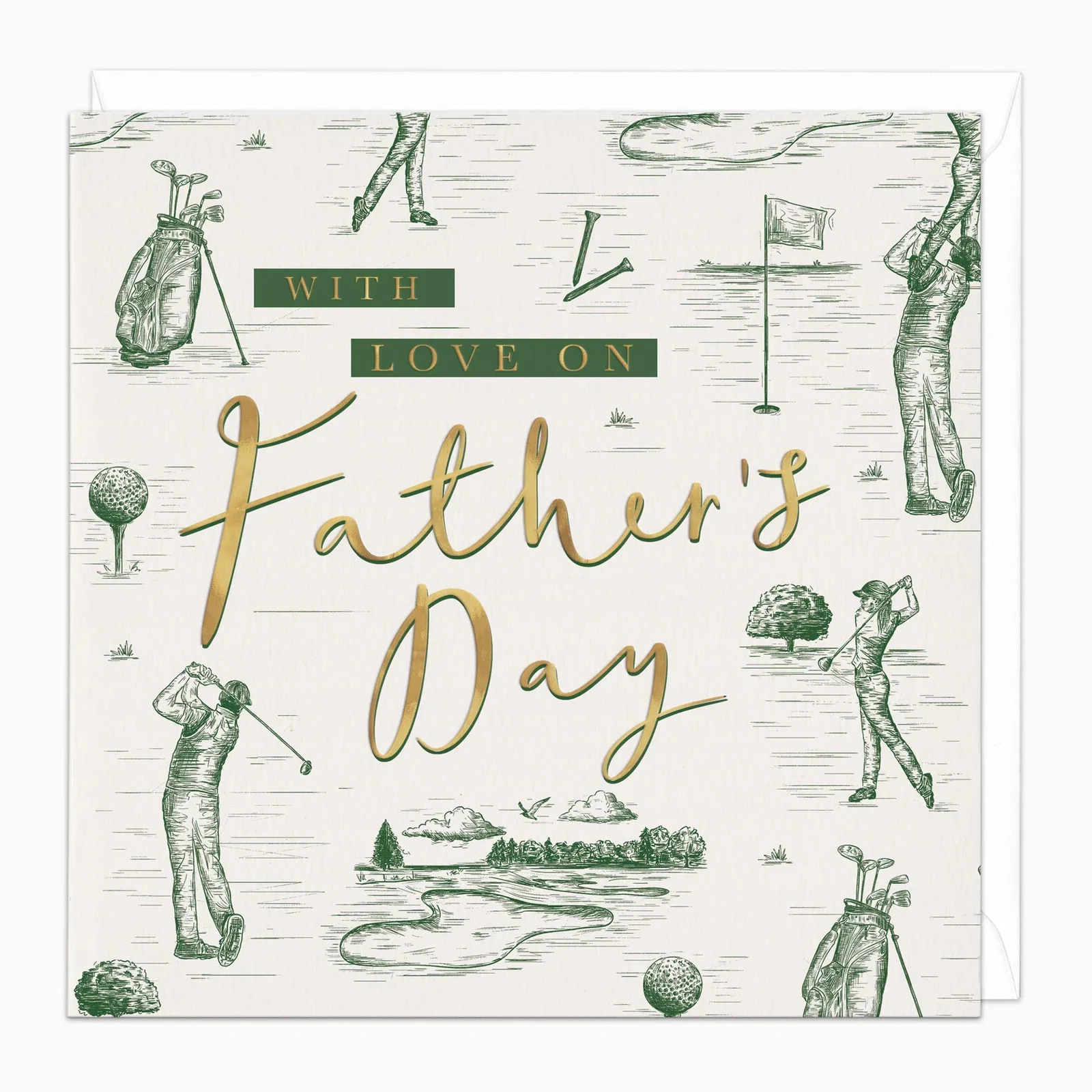 Image of H184 - Golf Toile Father's Day Card