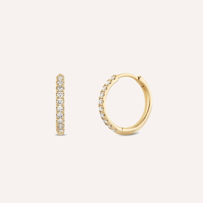 Medium Lab-Grown Diamond Huggie Hoops