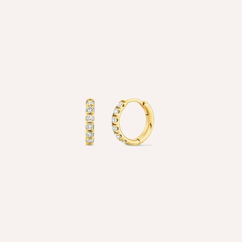 Mini Lab-Grown Diamond Huggie Hoops