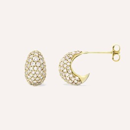 Signature Mini Scoop Pave Hoop Earrings