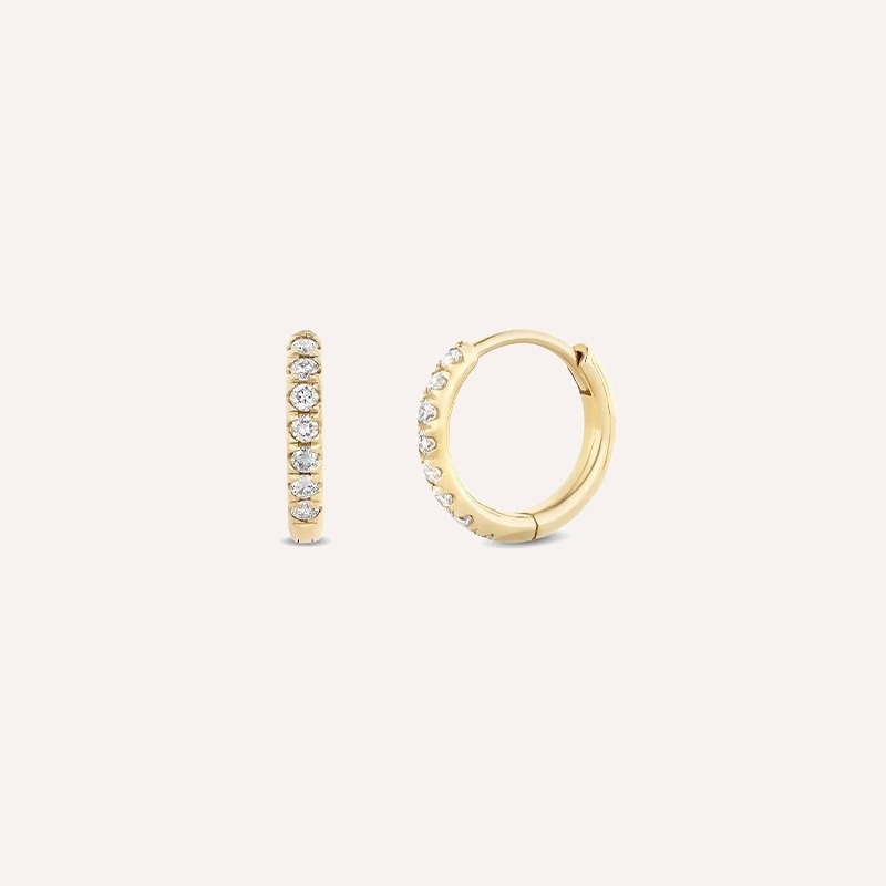 Small Lab-Grown Diamond Huggie Hoops