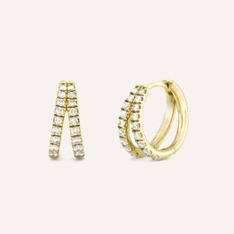 Signature Duo Small Lab-Grown Diamond Huggie Hoops