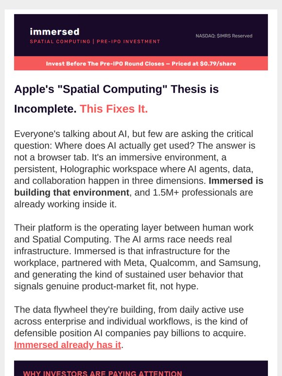 Every major hardware shift minted a new class of dominant software. Spatial Computing is next.