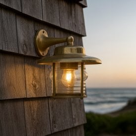 Westport Nantucket Coastal Outdoor Wall Light - Brass