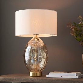 Summer Touch Glass Table Lamp - Satin Brass