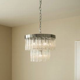 Wisteria Dalia Clear Glass Chandelier - Chrome