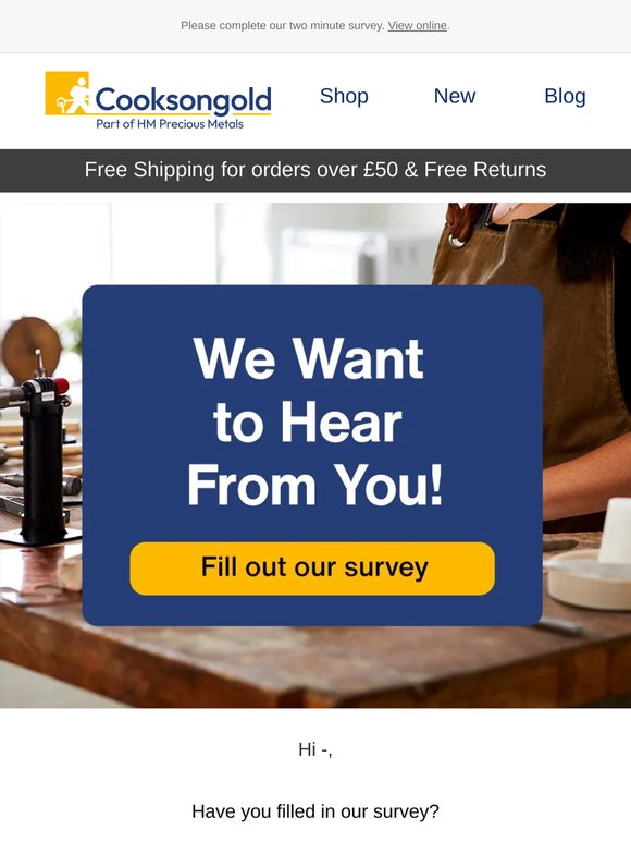 We would love to hear from you!