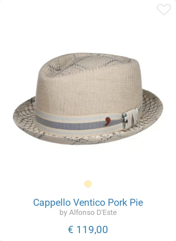 Cappello Ventico Pork Pie by Alfonso D'Este
