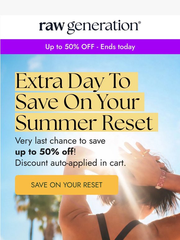 One extra day to save up to 50%