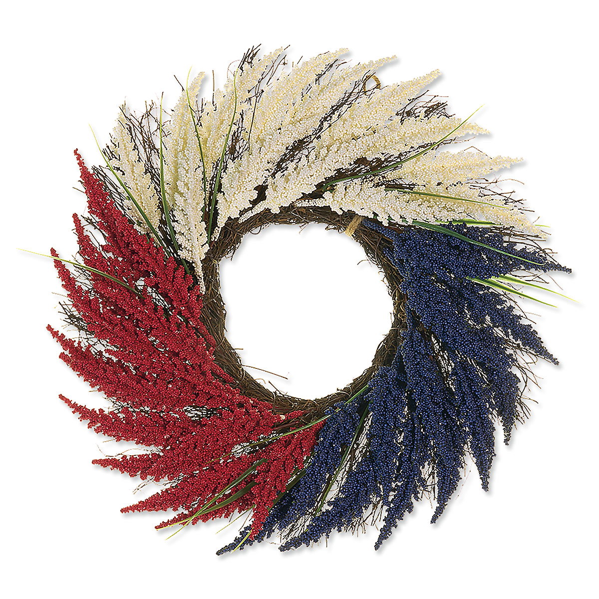 Image of Red, White, and Blue Heather Wreath