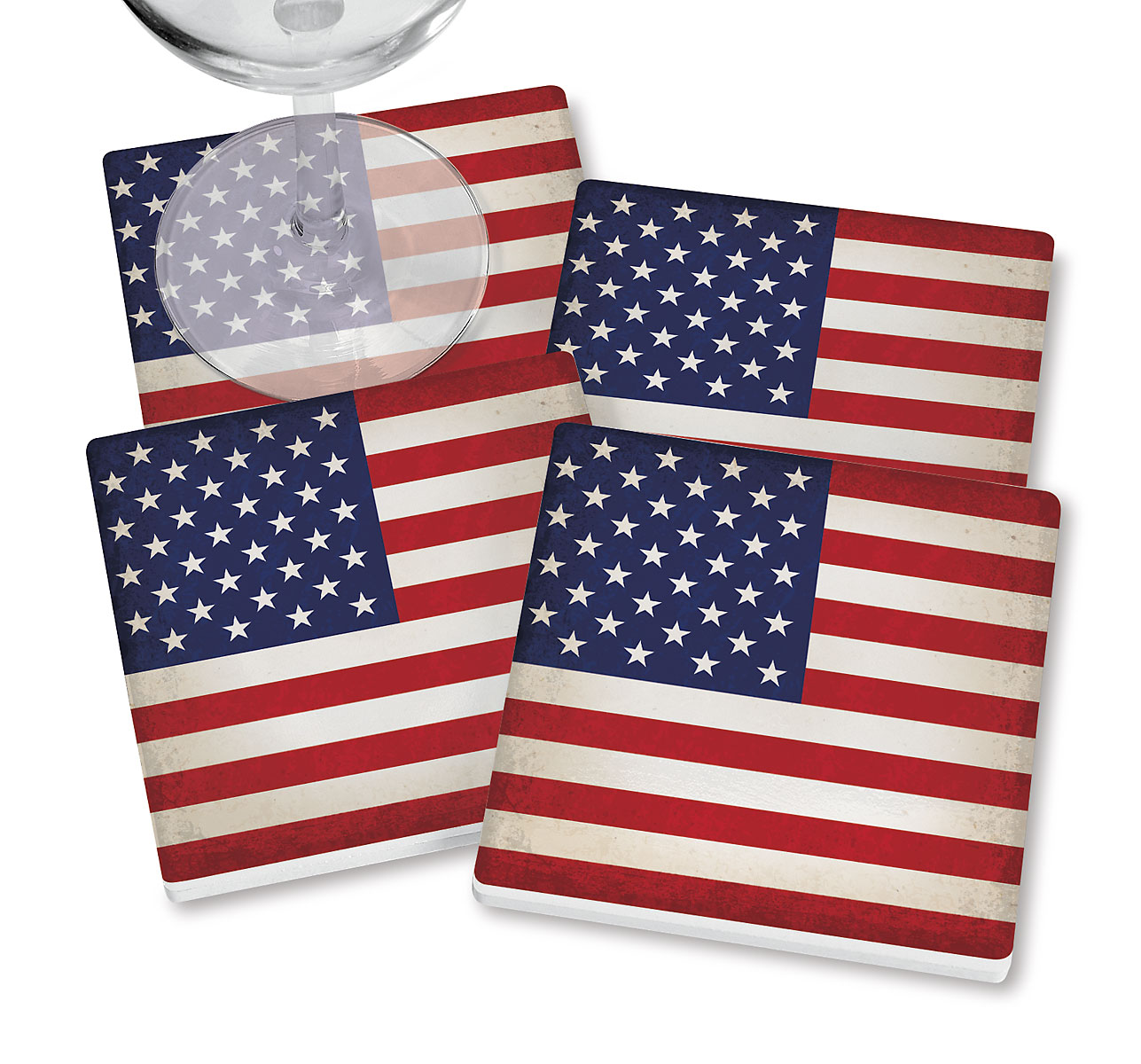Image of American Flag Coasters