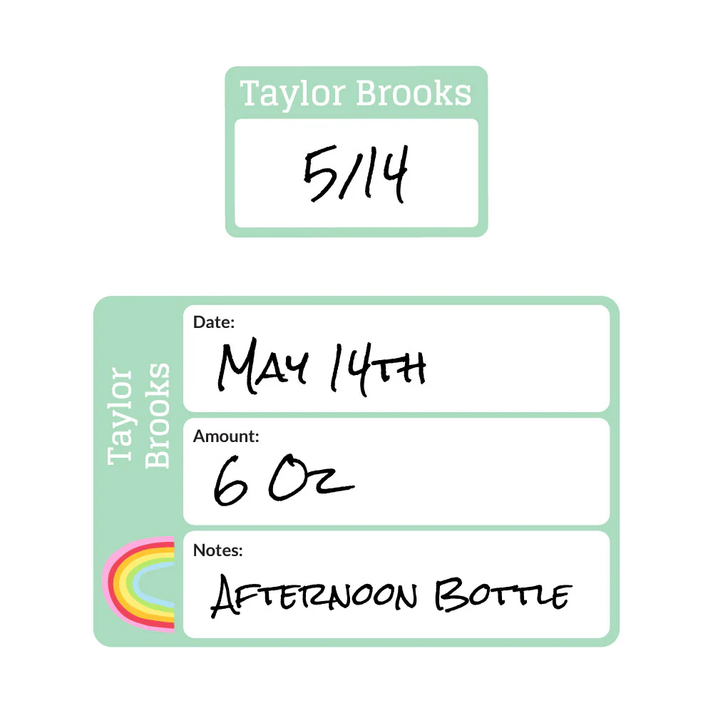 Image of Rainbows Baby Bottle Date Write-On Labels