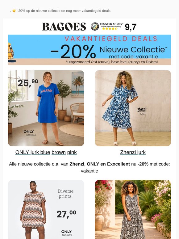 -20% op de nieuwe collectie ☀️ Zomerjurken 👗 vanaf €25,90
