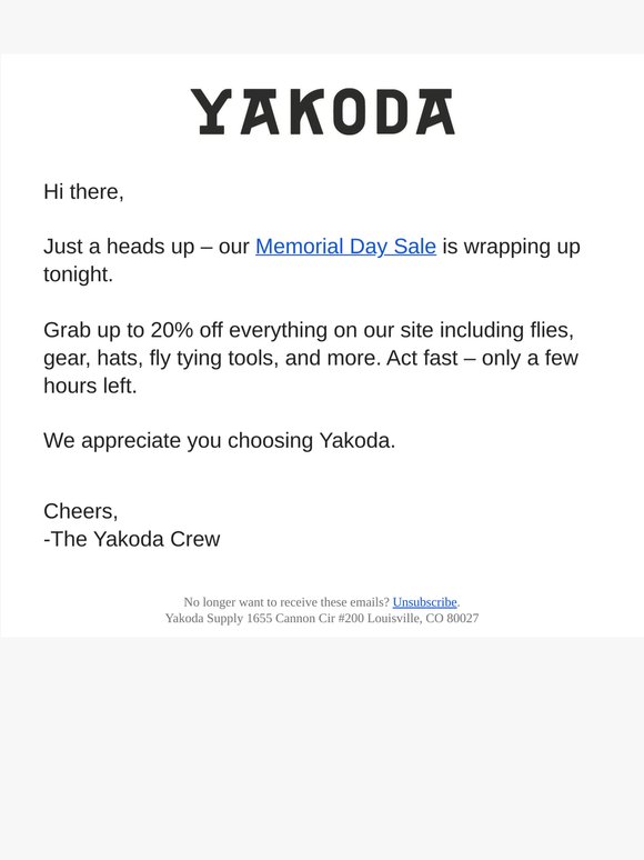 Memorial Day Sale Ends in a Few Hours 🕚