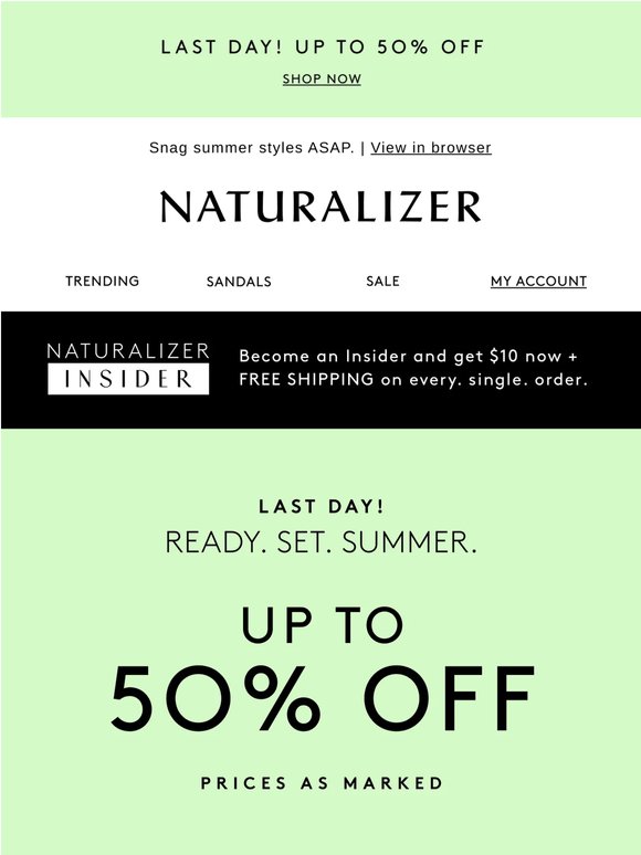 Up to 50% off ends tonight