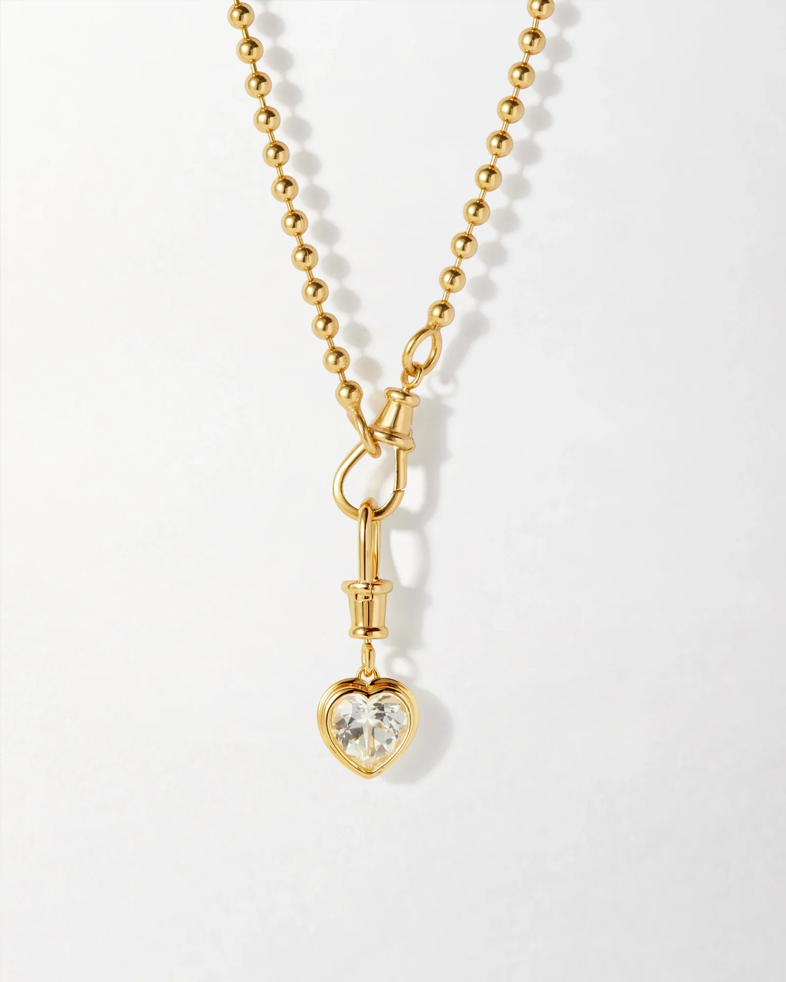 Image of Heart White Sapphire Necklace