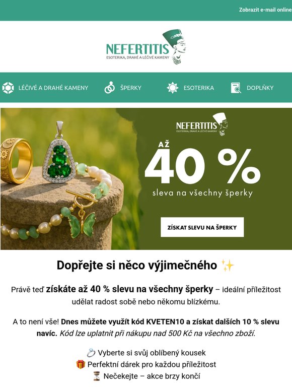 Až 40 % sleva na všechny šperky + dnes něco extra navíc