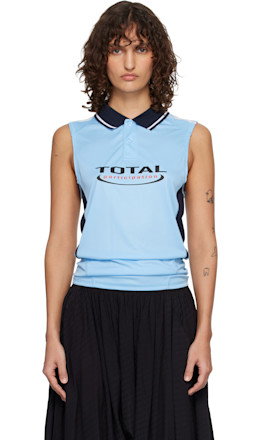 Blue Shrunken Stretch Football Vest Tank Top - Martine Rose