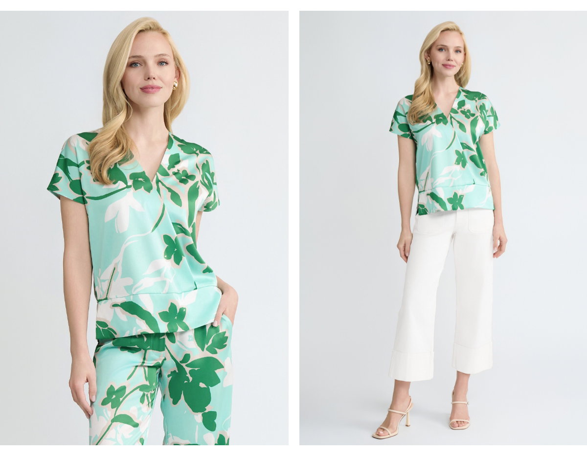 Floral Printed Crepe de Chine Top