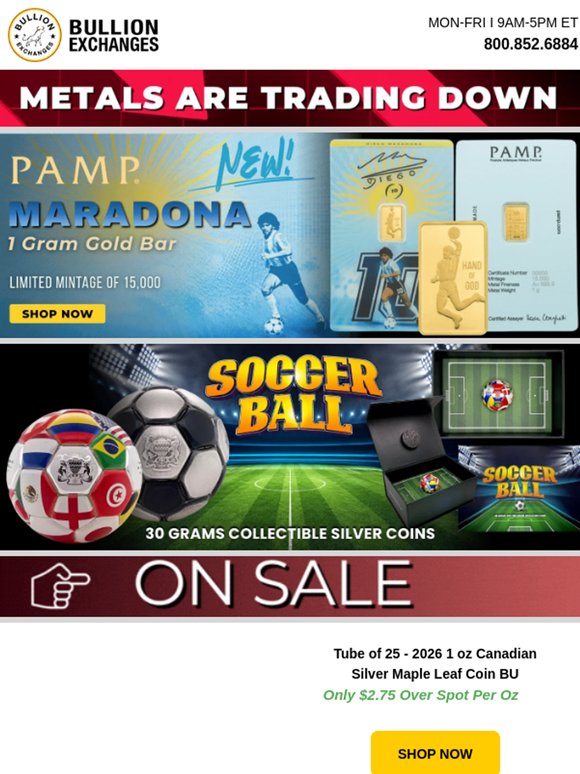 ⚽Maradona Gold Bar + Silver Soccer Ball — A Legendary Combo!