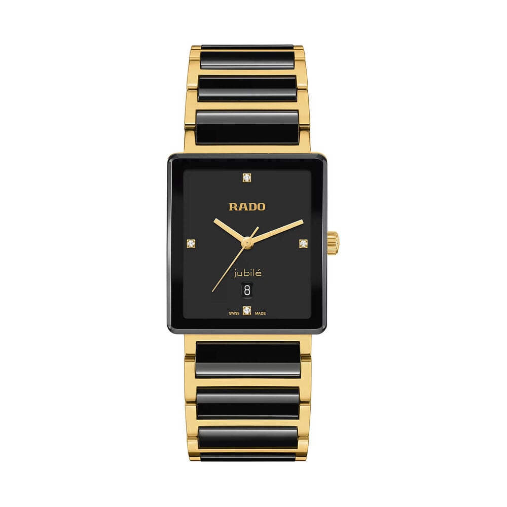 Rado Integral Diamonds 31.5mm Black Dial Duo Tone Bracelet Watch