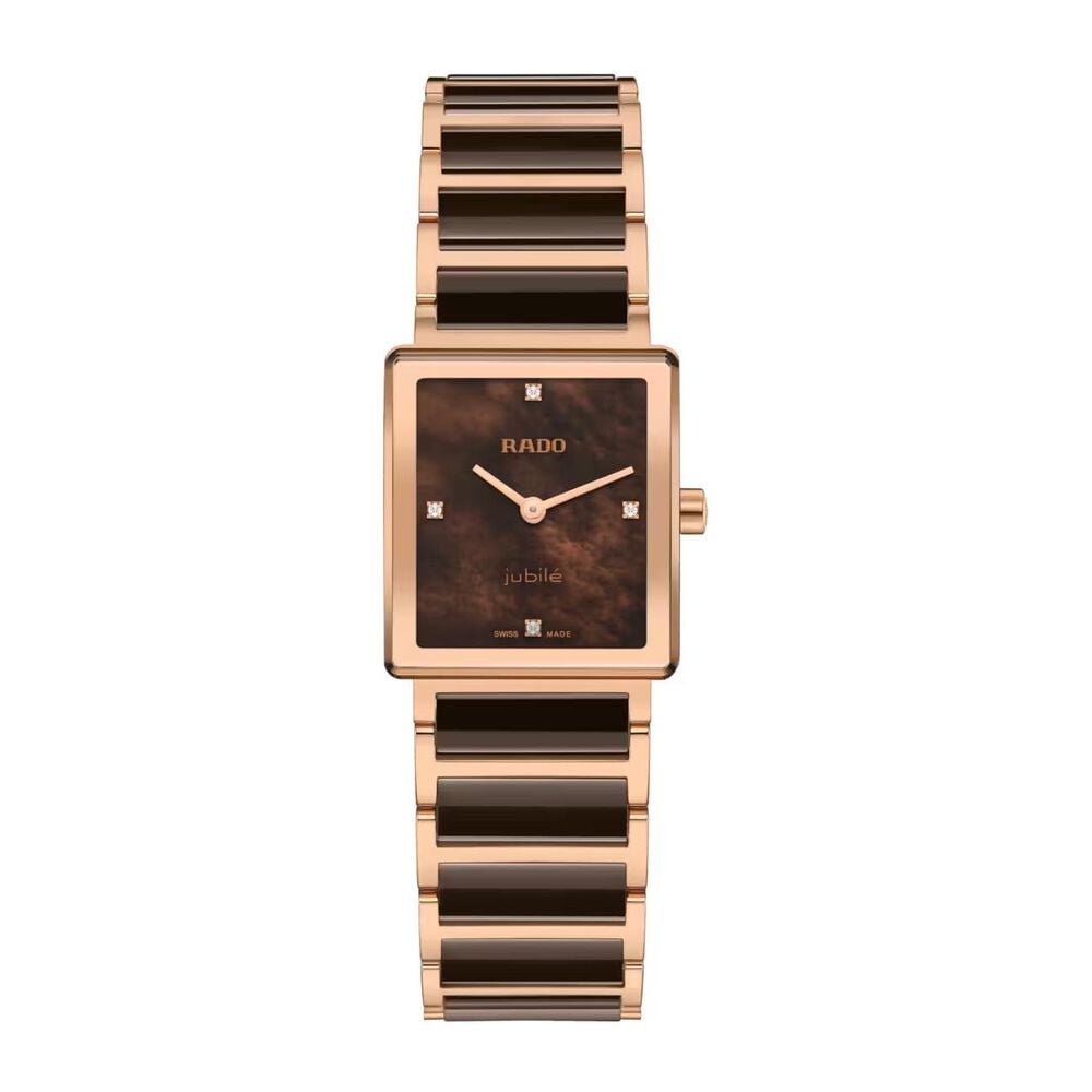 Rado Integral 23mm Brown Mother of Pearl Dial Two Tone Steel & Ceramic Bracelet Watch