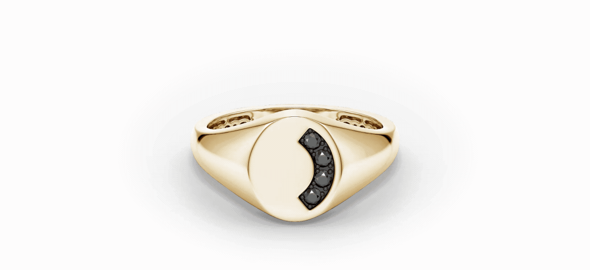 Enhanced Black Diamond Men's Signet Ring