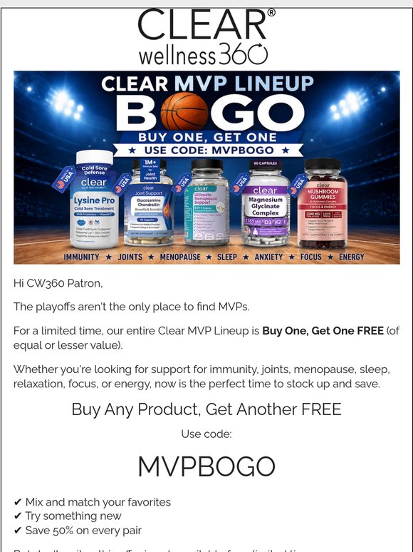 🏀 BOGO Alert: The Clear MVP Lineup Is Here