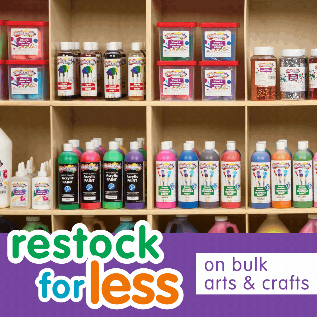 Restock for Less on Colorations® Arts & Crafts Bulk Supplies