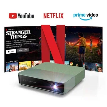 [EU Version] FENGMI WEMAX S5 ALPD Laser Projector 1080P HD 500 ISO Lumens Netflix Certified Smart WiFi Bluetooth Portable Home Theater with 2x5W Dolby Audio HDR10 Auto Keystone & Focus Smart Eye Protection Outdoor Movie Projector for Android iOS
