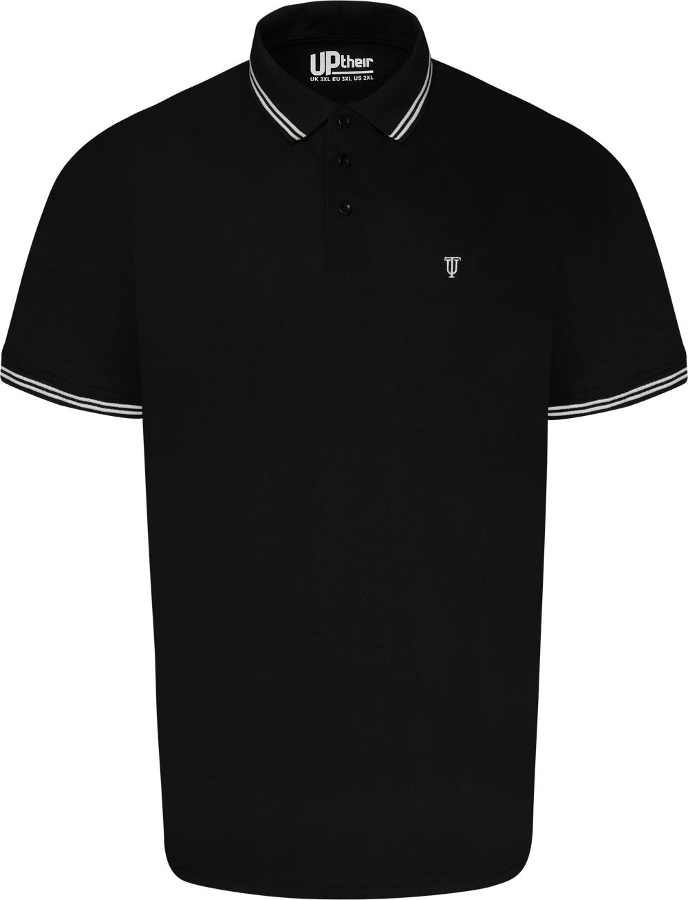 Image of Uptheir Sweet Tipped Short Sleeve Polo Shirt - White Black