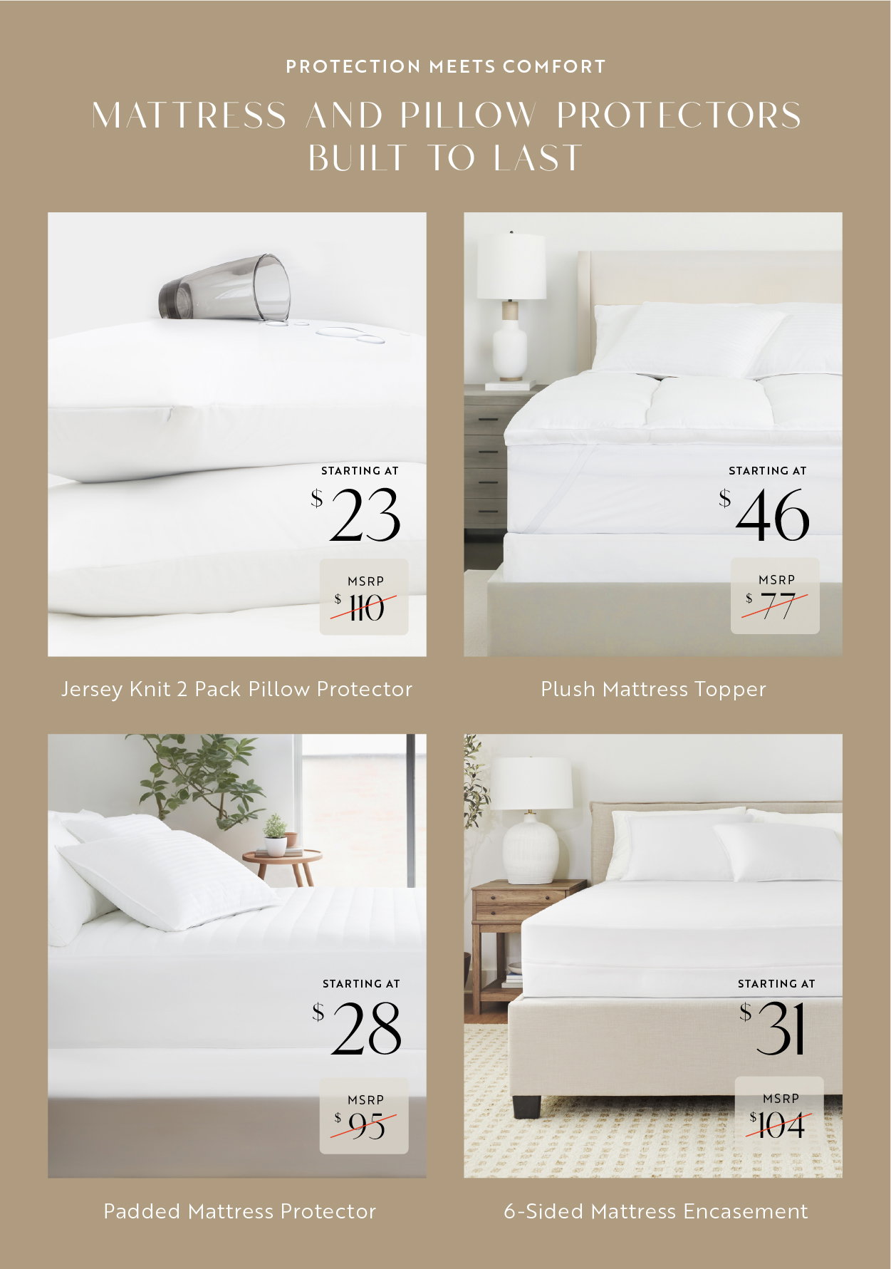 Protection meets comfort - Mattress and pillow protectors build to last.