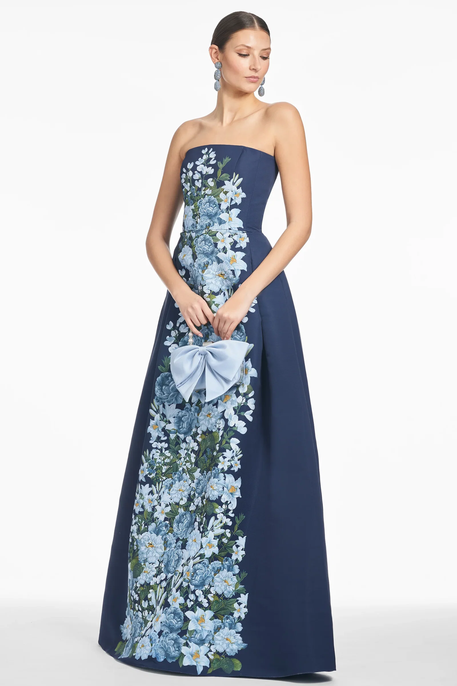Image of LARISA GOWN - NAVY CASCADE