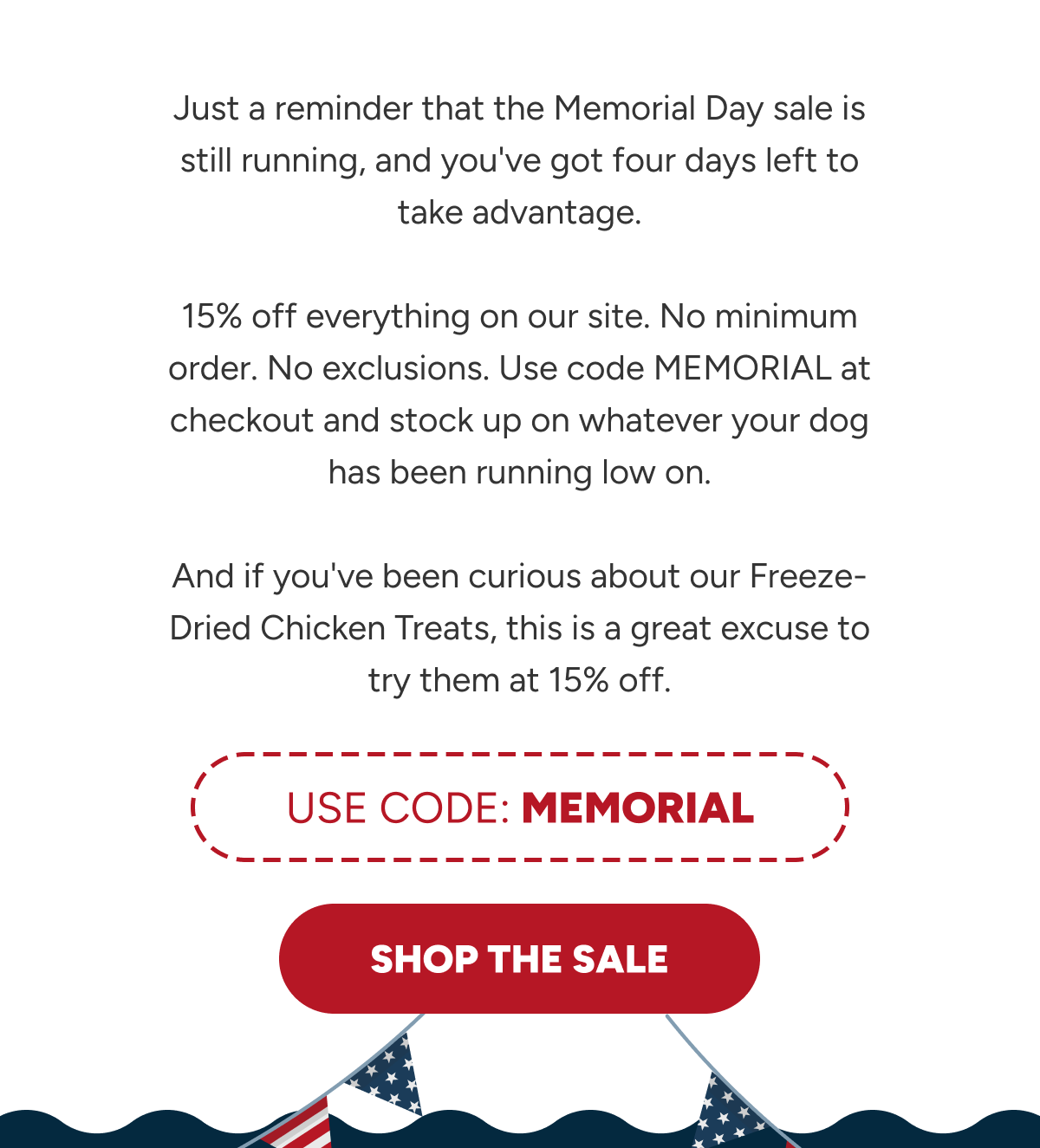 Just a reminder that the Memorial Day sale is still running, and you've got four days left to take advantage.