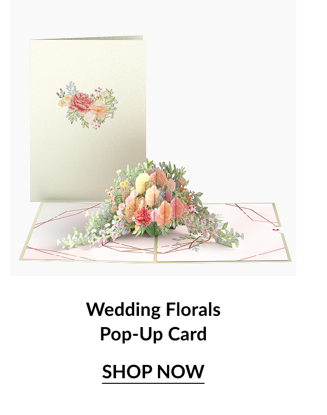 Wedding Florals Pop-Up Card.