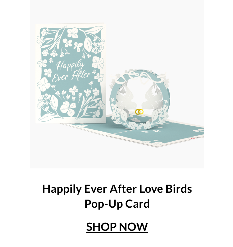 Happily Ever After Love Birds Pop-Up Card.