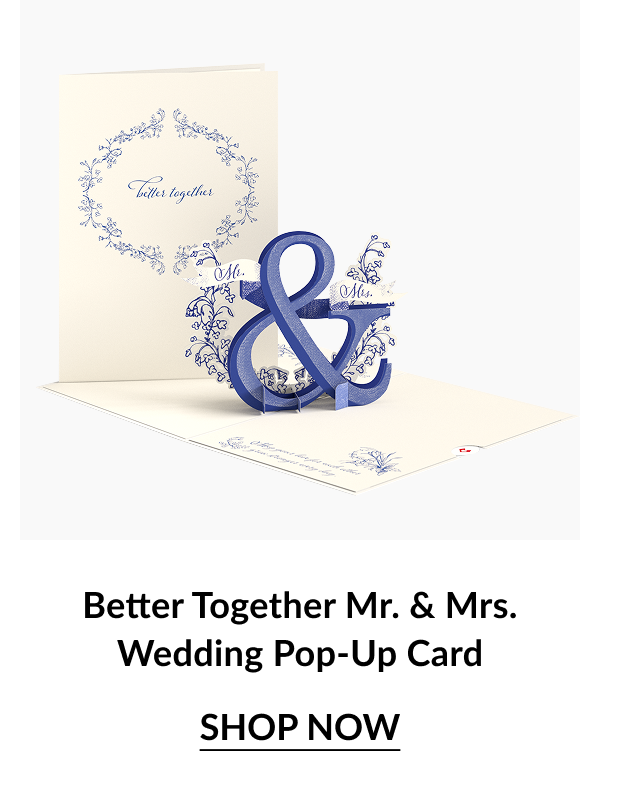 Better Together Mr. and Mrs. Wedding Pop-Up Card.