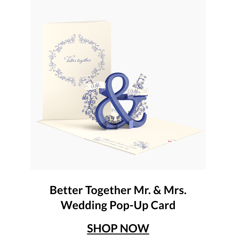 Better Together Mr. and Mrs. Wedding Pop-Up Card.