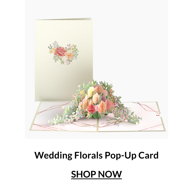 Wedding Florals Pop-Up Card.