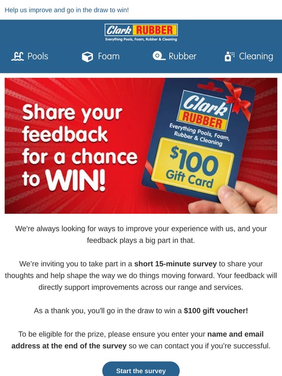 Share your feedback & win a $100 gift card!