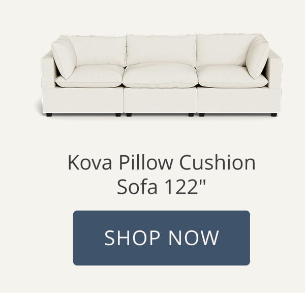 Kova Pillow Cushion Sofa 122" Shop Now