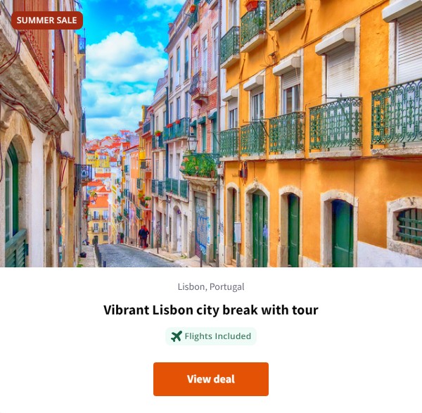 Vibrant Lisbon city break with tour