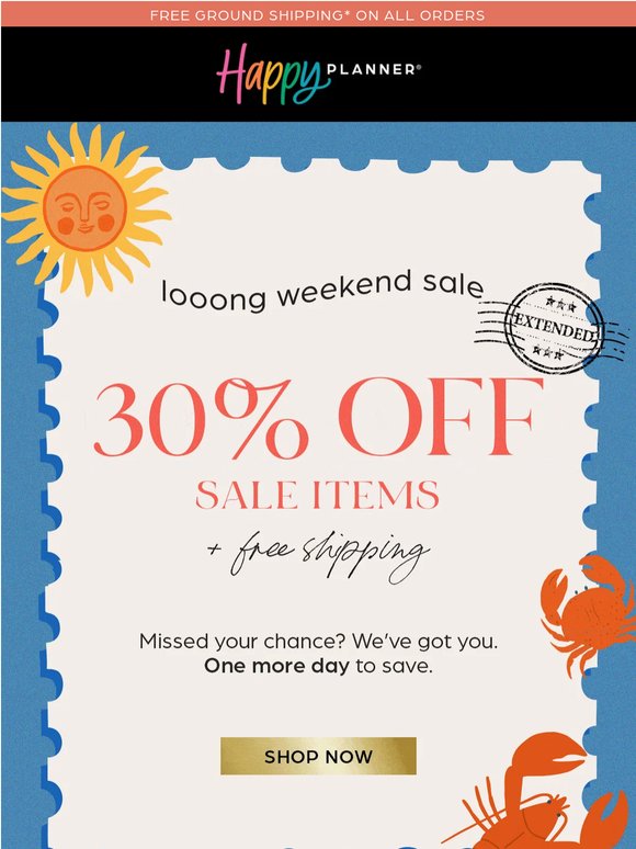 EXTENDED: 30% OFF + Free Shipping
