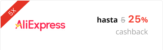 AliExpress x5 hasta 25% cashback