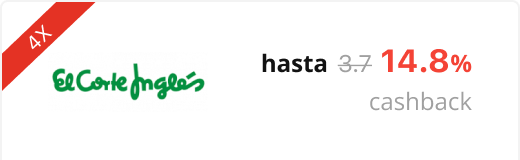 El Corte Inglés x4 hasta 14.8% cashback