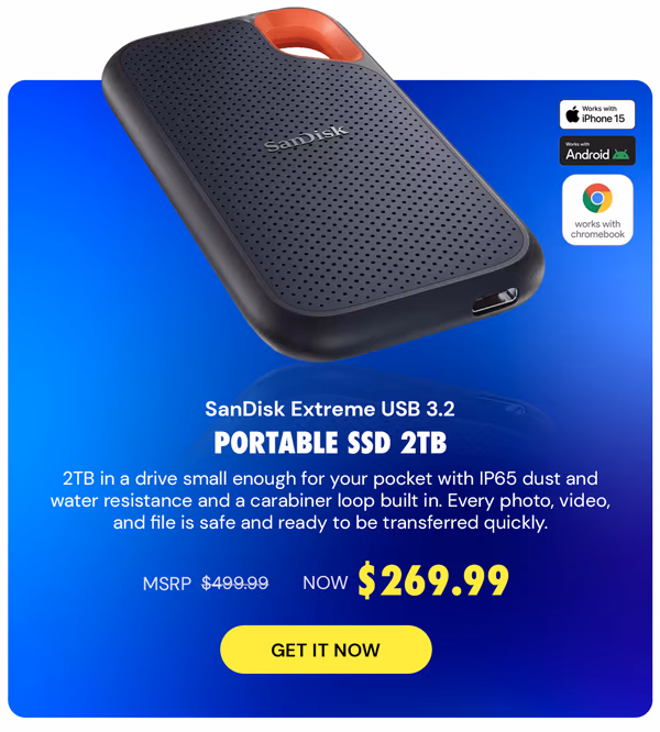 Sandisk Extreme USB 3.2 Portable SSD 2TB
